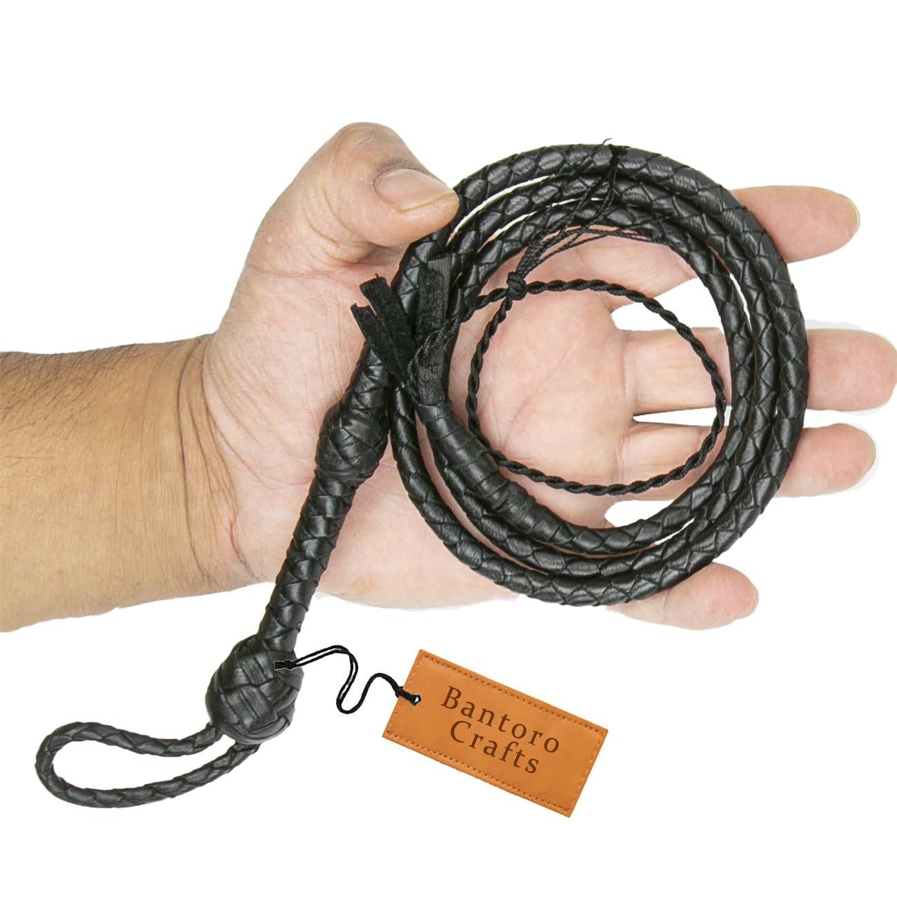Black Mini Pocket Leather Bullwhip 3 feet / 91 cm Length Miniature Bullwhip Brown Little Snappers Cracking Loud Mini Whips