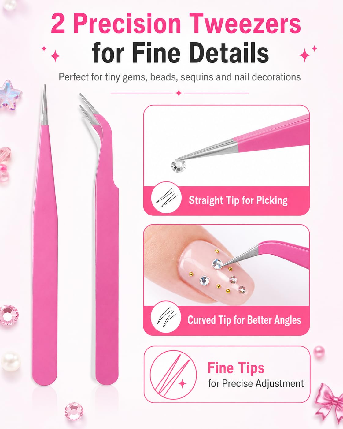 14Pcs Rhinestone Picker Tool 3 Bedazzling Pen, 6 Wax Tips&2 Tweezer