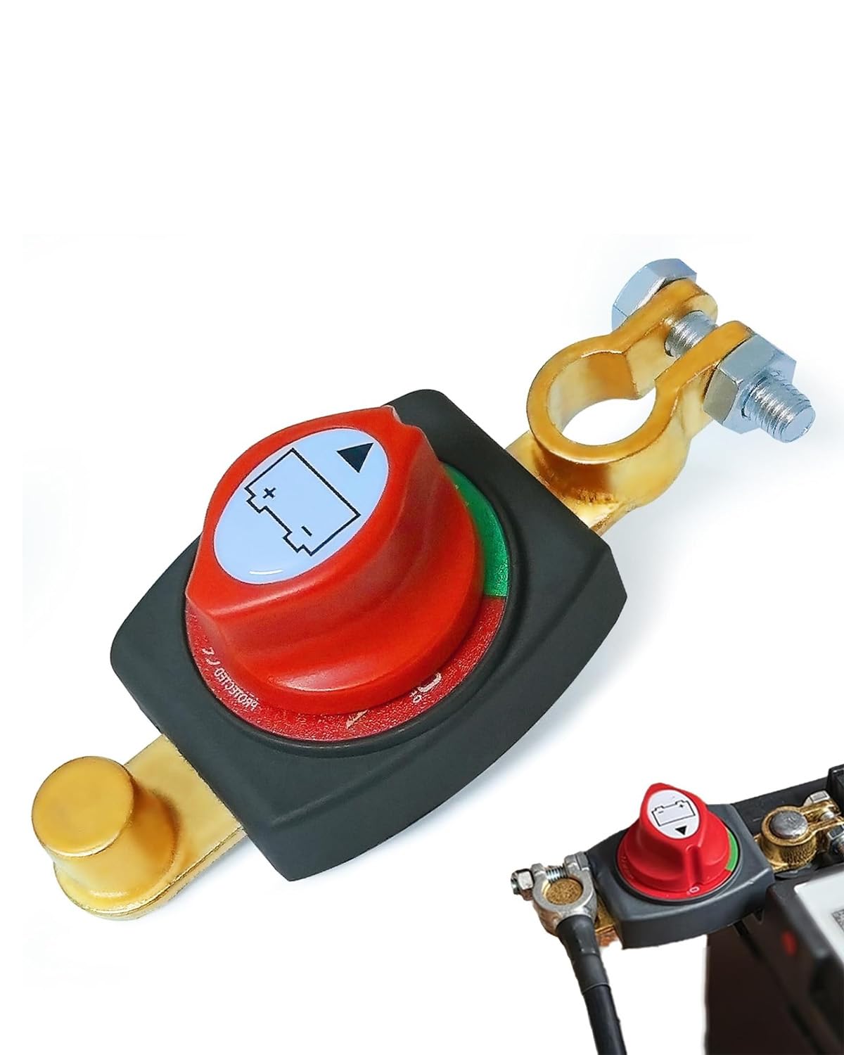 Staccabatteria 12-48V Impermeabile per Auto Moto Camion Barca. Isolatore sicurezza, evita scarica e furto veicoli.