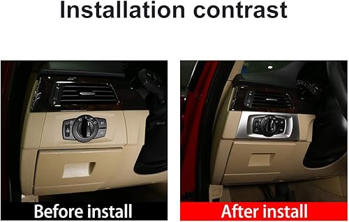 Miniatura 2 de YIWANG ABS Cromado Interior Faro Interruptor Botón Cubierta de Botón para BMW 3 Series E90 2005-2012 Izquierda