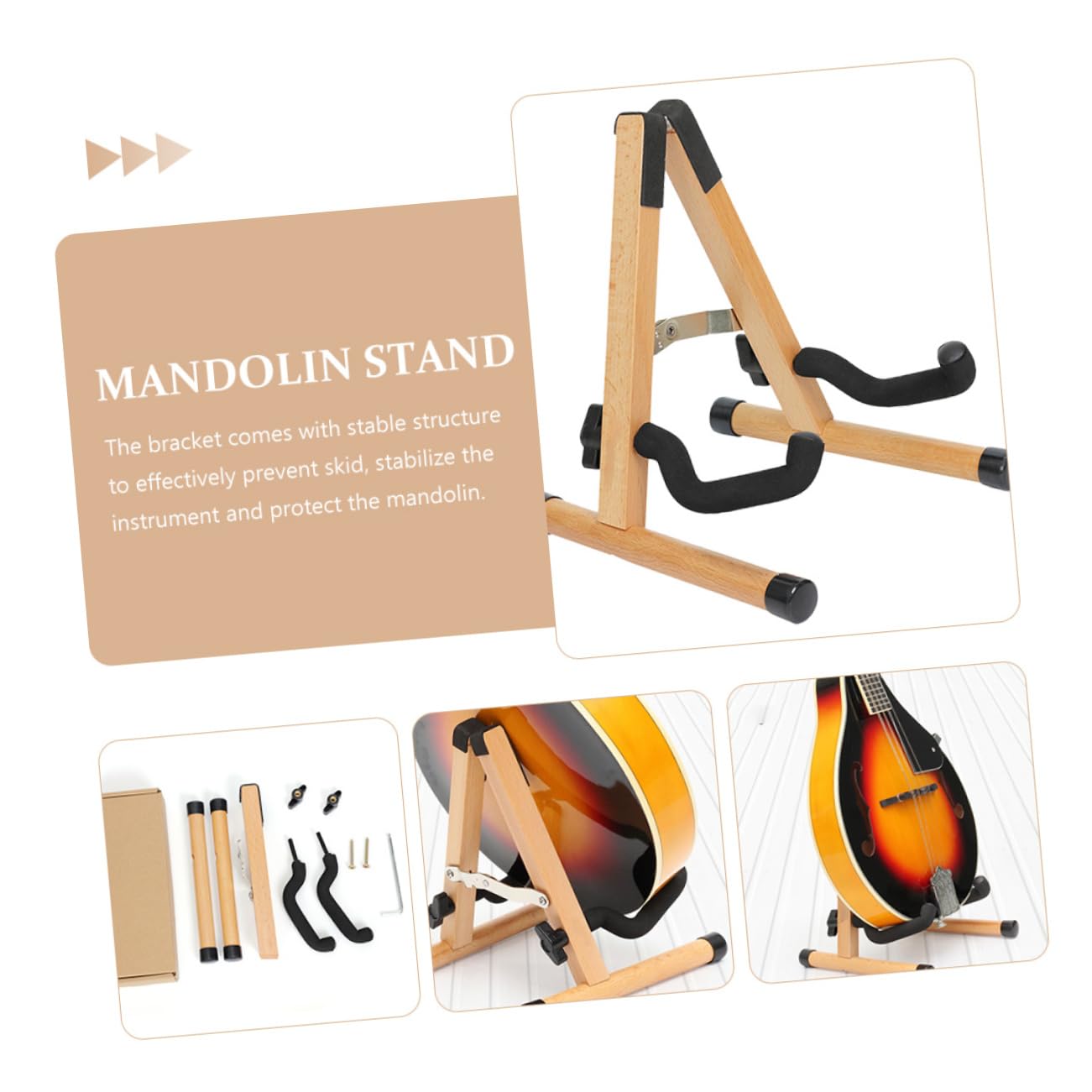 CIMAXIC Mandolin Storage Rack Folding Mandolin Stand Base Mandolin Accessory Mandolin Stand Non-slip Bottom