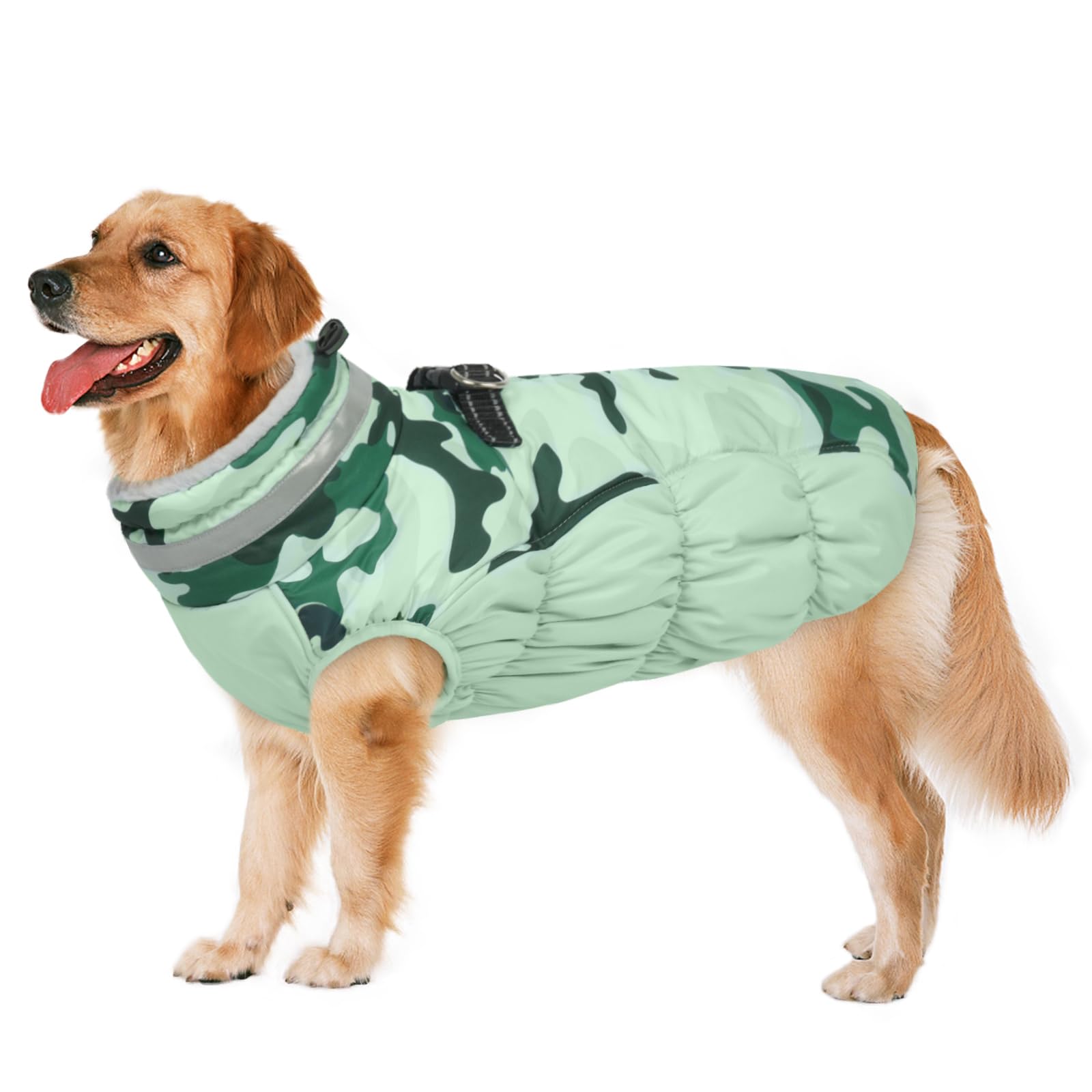 Lelepet Dog Coat Warm Dog Winter Coat Waterproof Dogs Jacket with Harness Built in Reflective Pet Fleece Vest Zip-Up Cold Weather Coats for Large Dogs Turtleneck & Windproof Coats Boston Terrier L — view 61