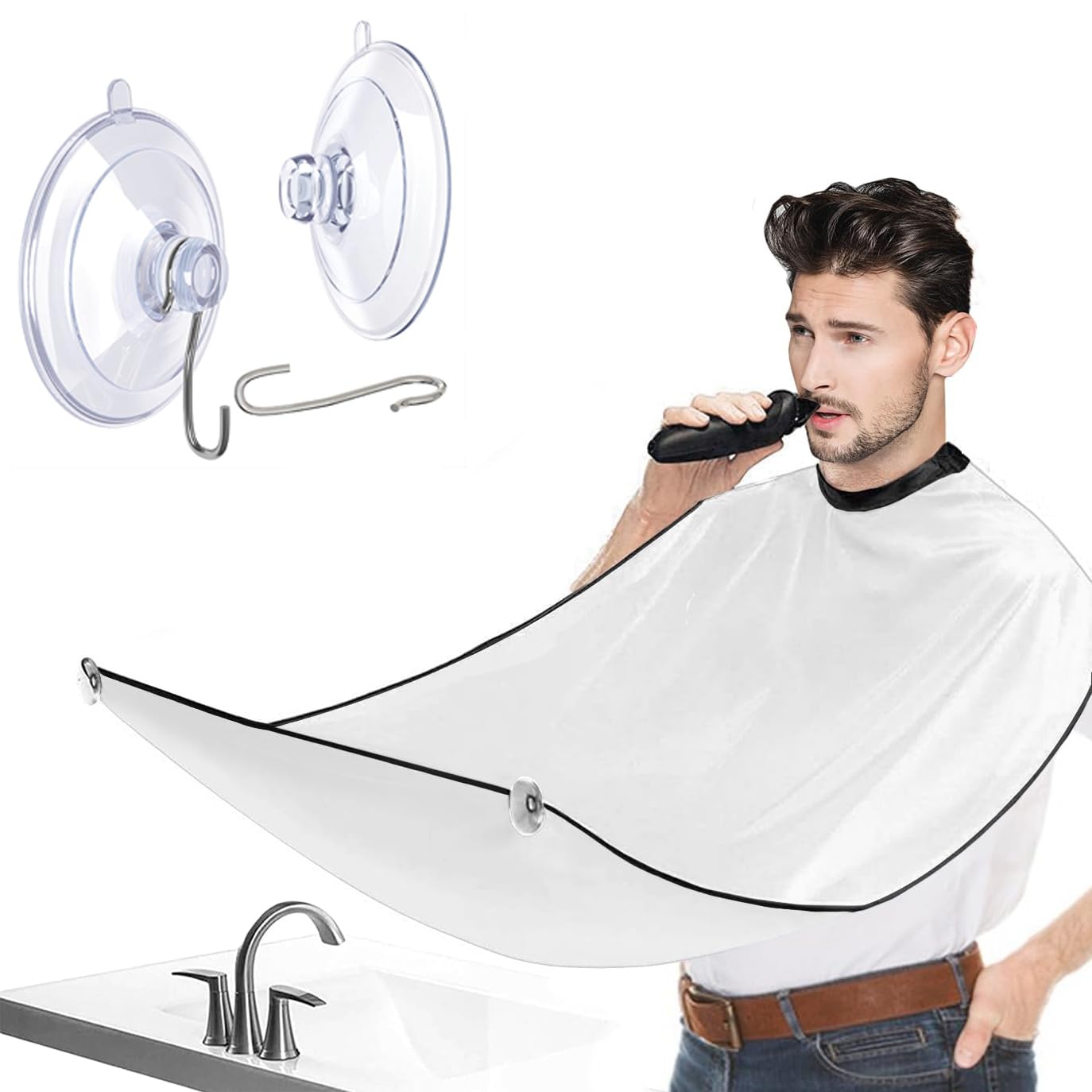 Beard Bib Beard Apron, Dad Fathers Day Gift, Beard Trimming Catcher Bib, Hair Catcher, Gifts for Men Anniversary Valentines Day, Stocking Stuffers Gifts for Him