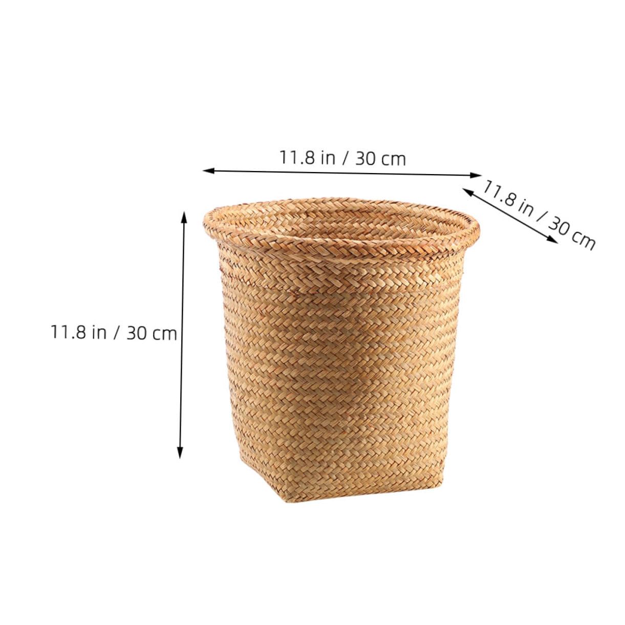 BESTonZON Cesto Rotondo in Paglia Intrecciata Khaki, Grande Capacità | Lavorazione a Mano , Raffinato e Decorativo , per Piante e Oggetti , Uso Multifunzione