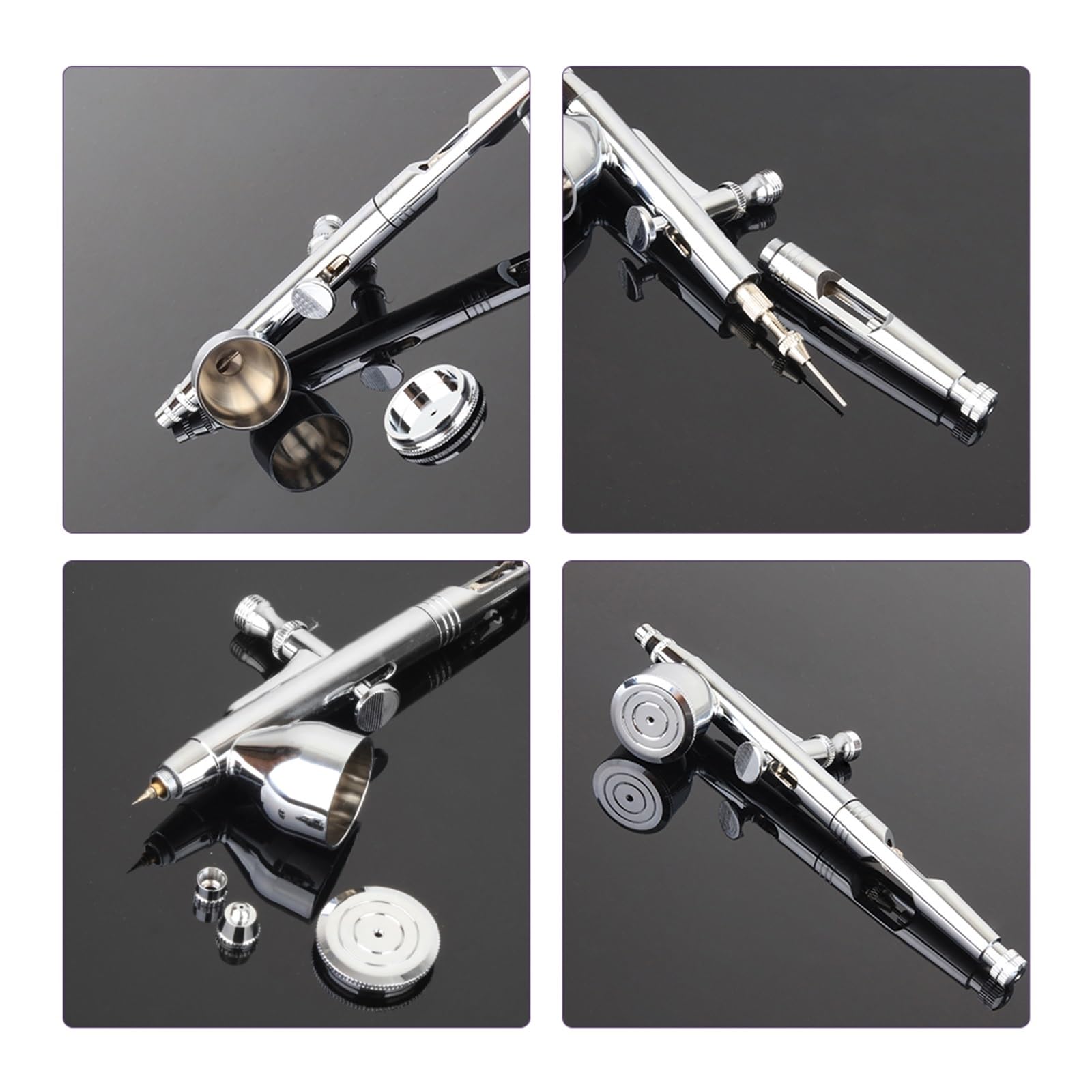 Pistolet do malowania, Zestaw do makijażu z podwójnym działaniem, pistoletem natryskowym, dyszą 0,3 mm, zaworem powietrza, pędzlem G 1/8, zdobieniem paznokci z akcesoriami