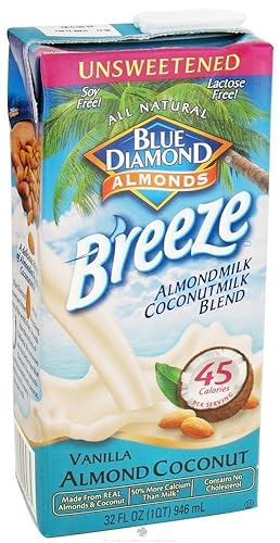 Blue Diamond - Vainilla sin azúcar de coco y almendra brisa - 32 onzas líquidas (paquete de 3)