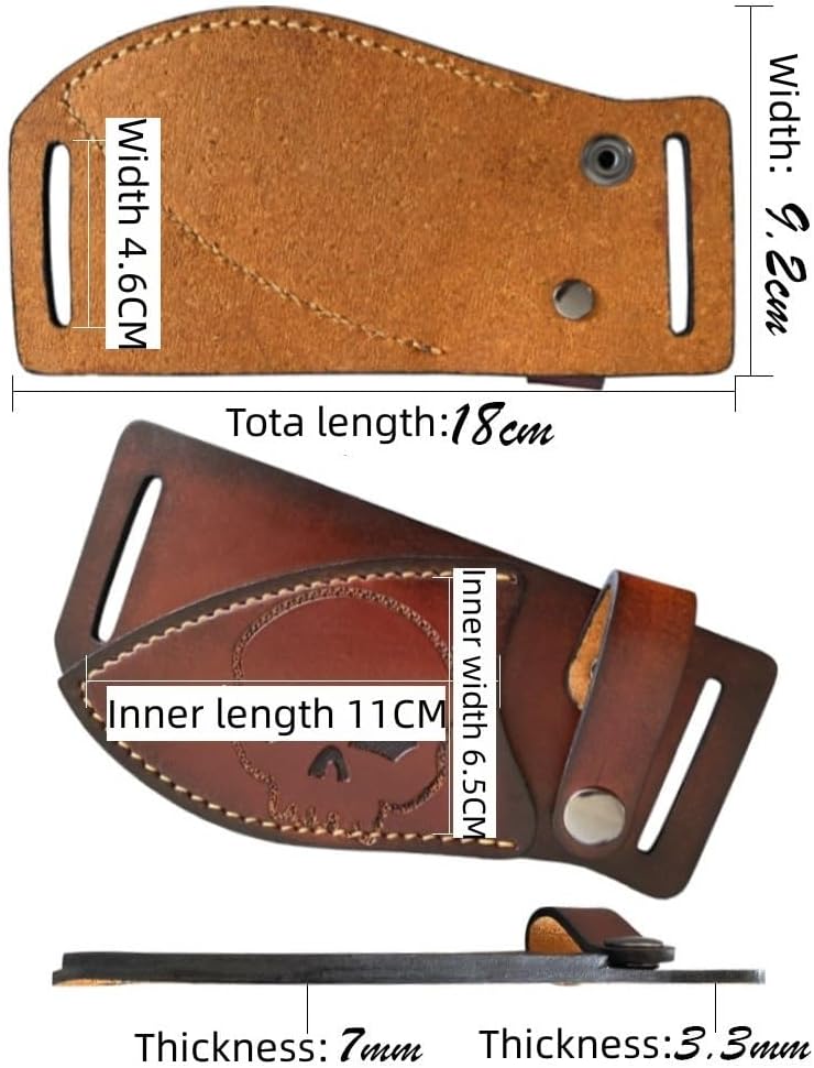1PC Knife Sheath, Leather Protective Case for Belt with Snap Closure is Suitable for Home, Outdoor, Farm