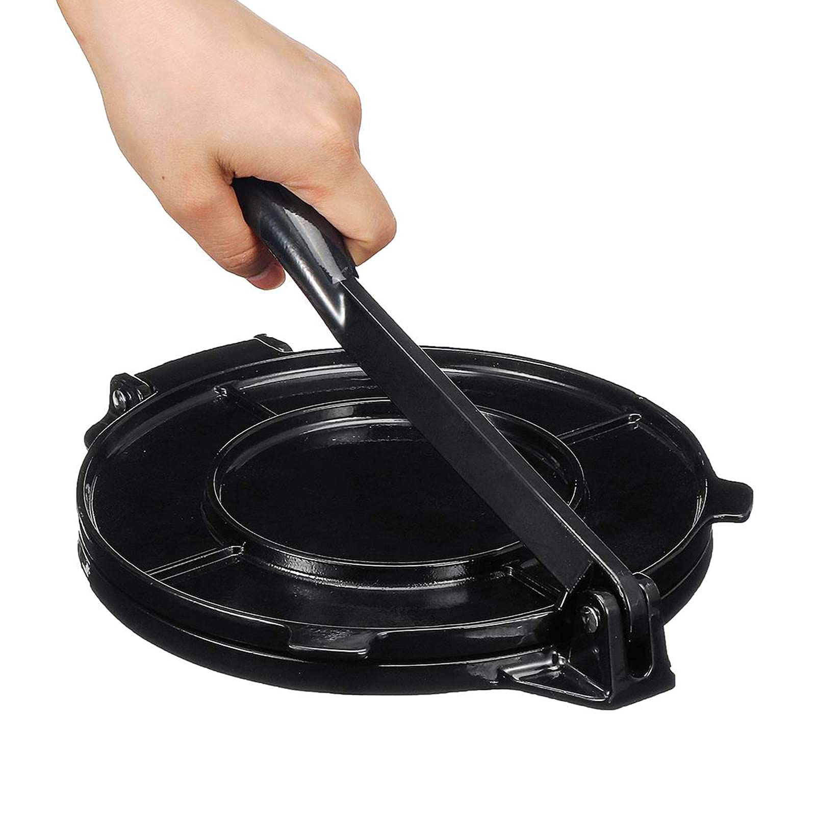 20 Cm / 8 Pulgadas Tortilla Press Maker Aluminio Plegable Cocina Casera Hornear Harina De Maíz Quesadilla Prensa Maker Herramienta De Pastel De Bricolaje, Negro