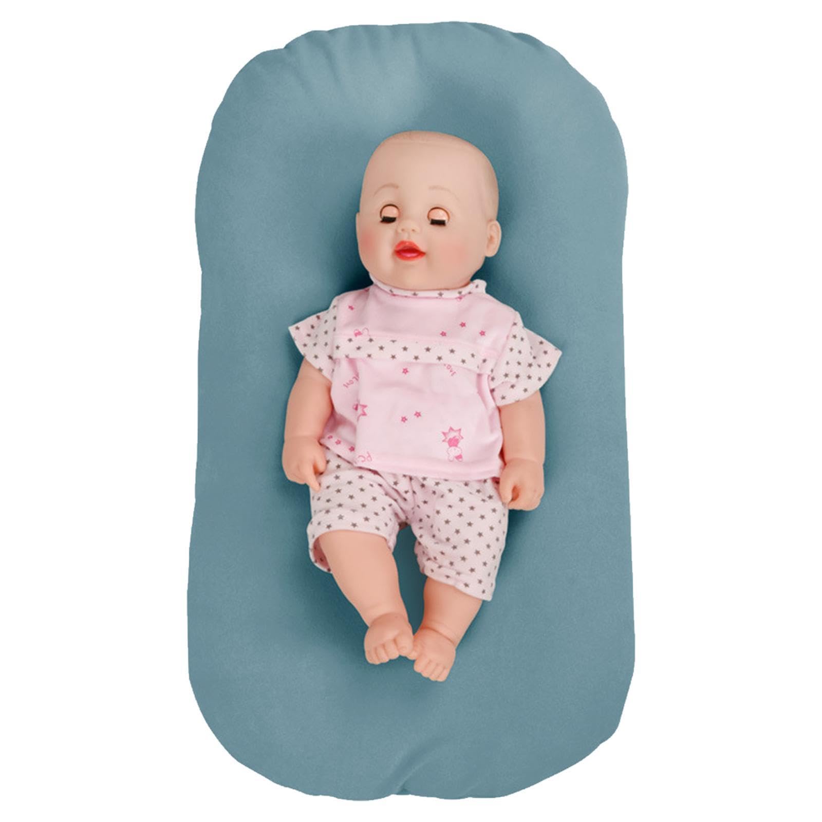 Babybettschläfer, Atmungsaktive Baumwolle Nestchen Baby Faltbar Abnehmbar Waschbar Babynestchen Set Bett,LightBlue
