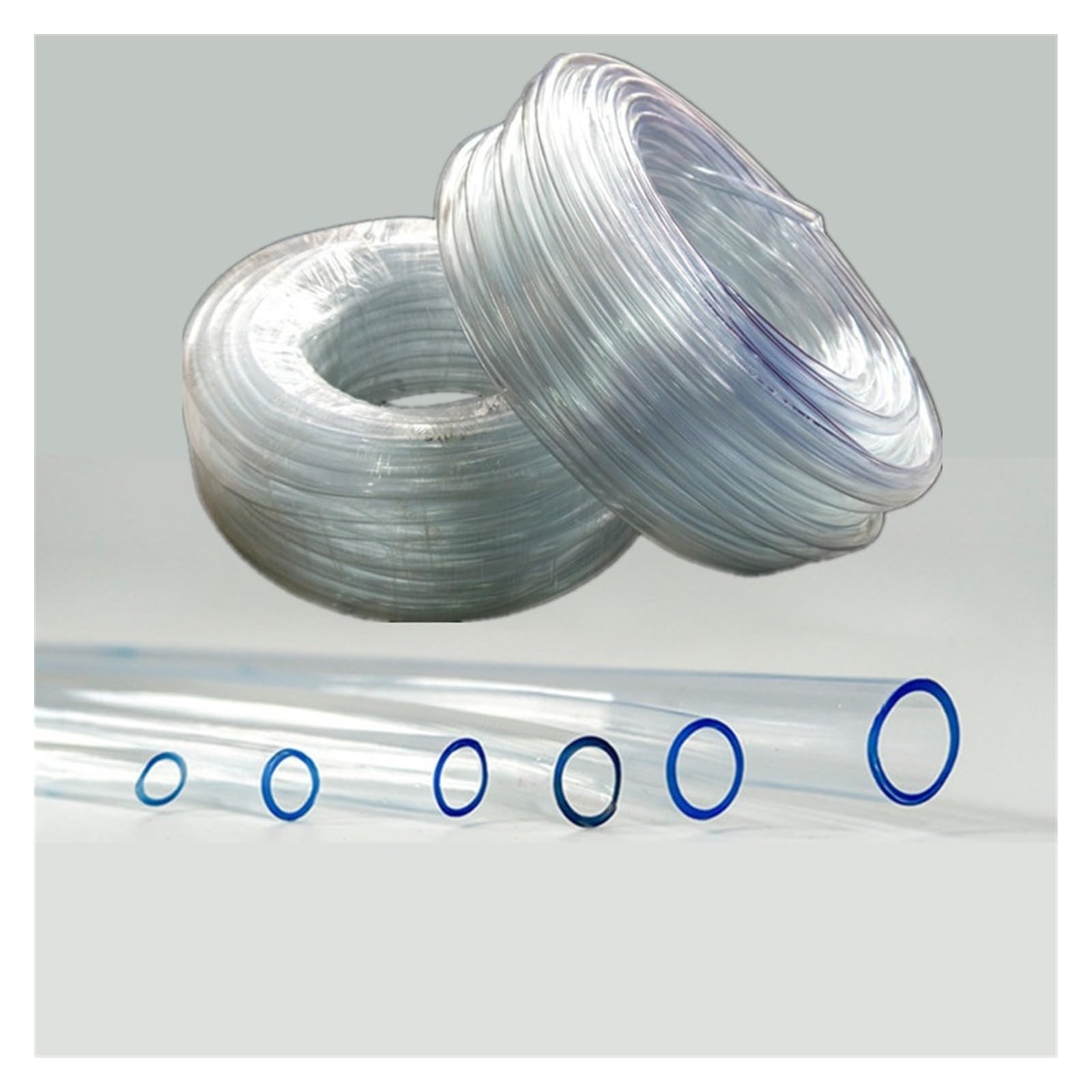 Slang transparant met inlaag 8mm PVC
