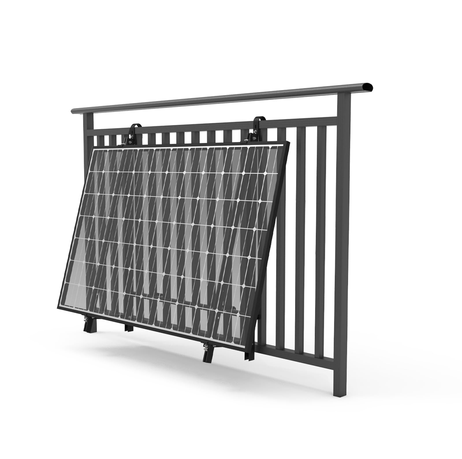 enjoy solar Powerway® Aluminium verstellbare PV-Halterung für Balkonkraftwerk (schwarz)