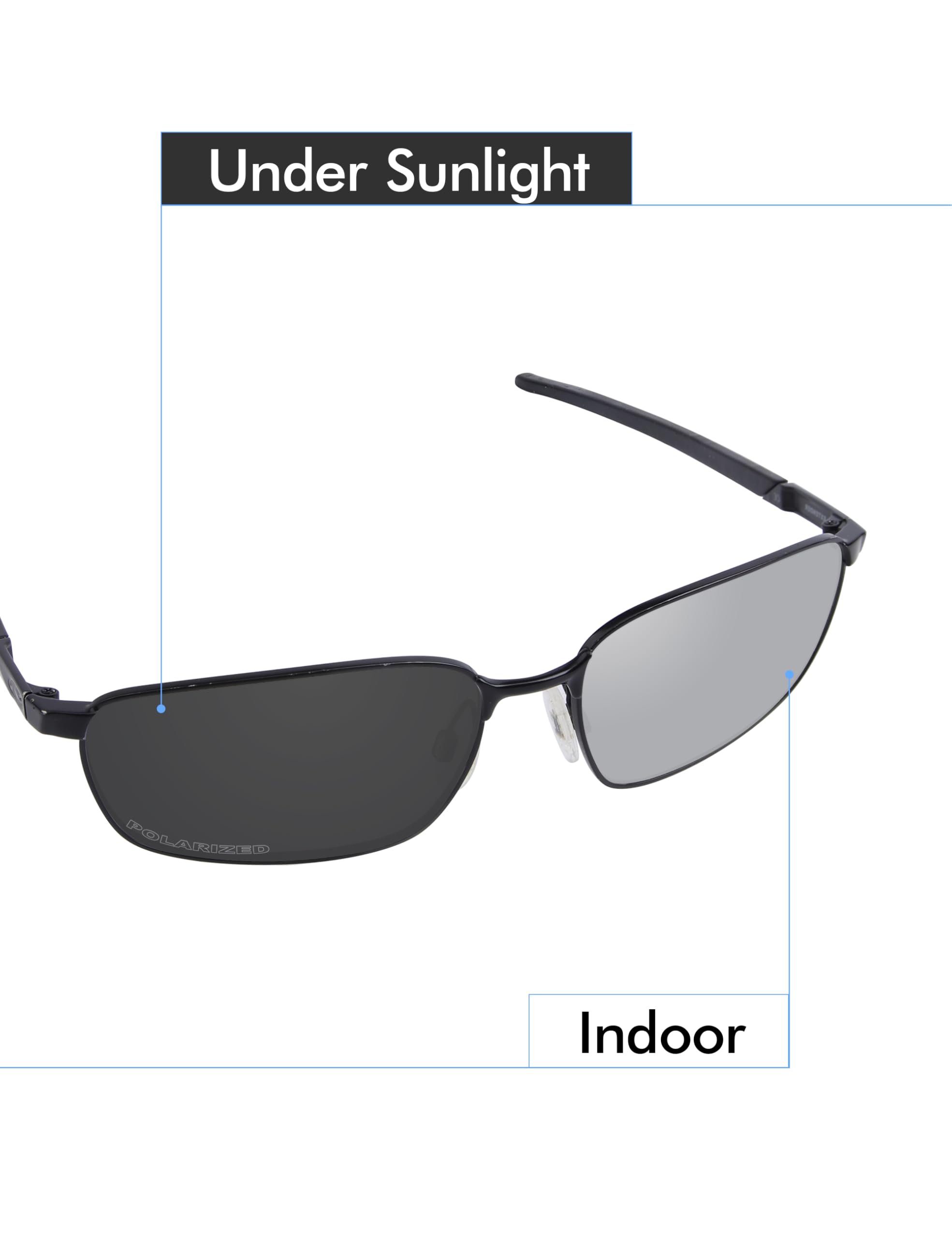 Saucer Lentes y almohadillas nasales de repuesto prémium para gafas Oakley Extender OX3249 de 58 mm, protección UV400, antiarañazos