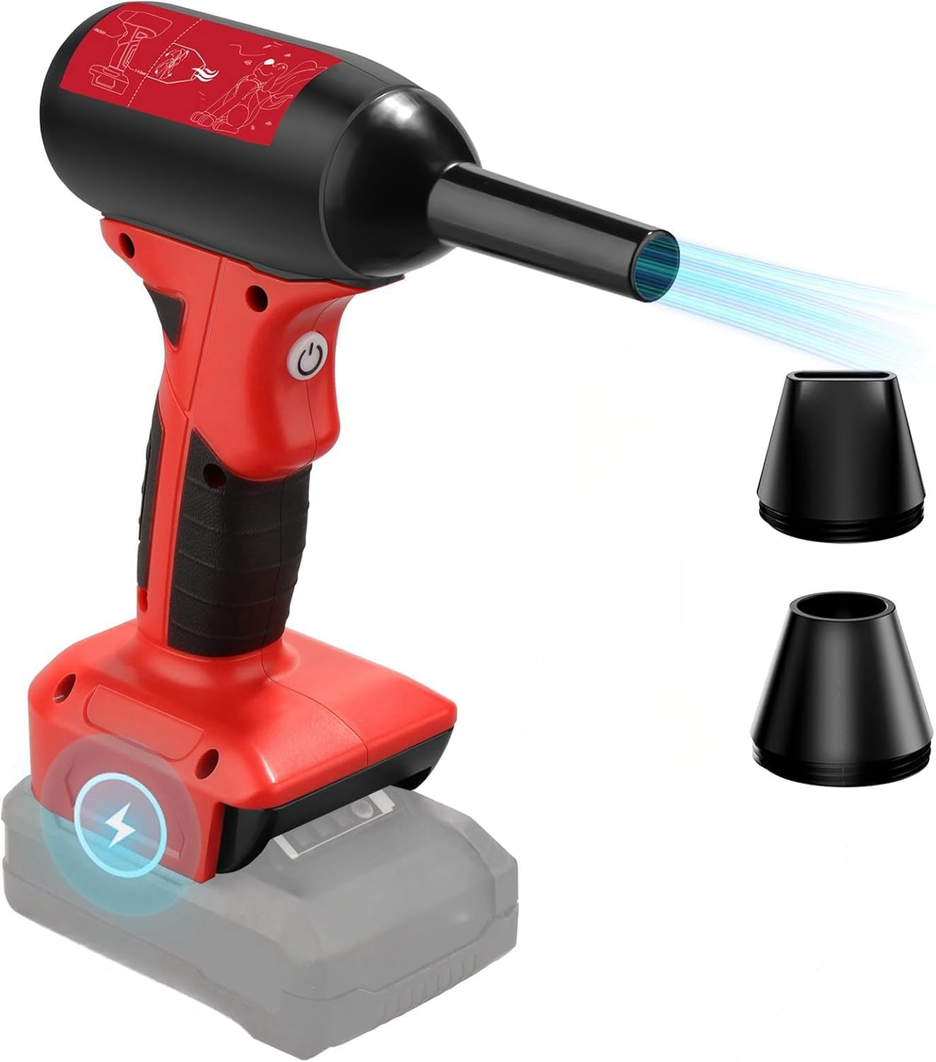 Mini ventilador Jet Dry 130.000 rpm, velocidad del viento, control de 4 velocidades, compatible con batería Einhell 18V Power X-ChangeLithium, soplador superjet para secar y limpiar