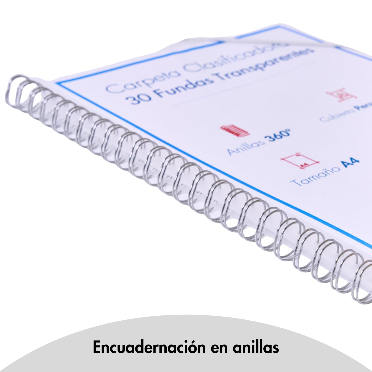 Dohe, Folder with Rings 30 Pockets, A4 (24.5 x 31.5 cm), Customizable Cover with Pocket, Elastic Straps Closure - Image 4