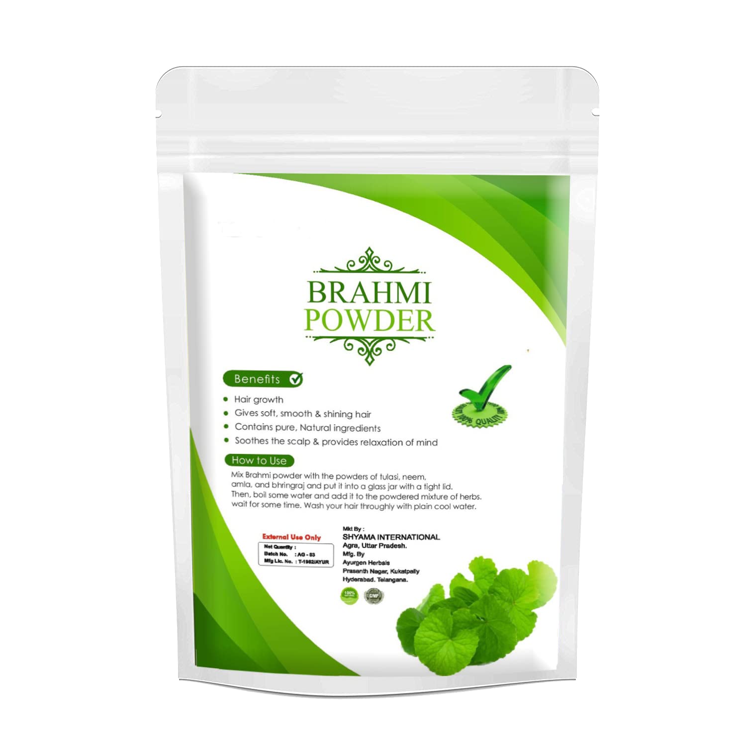 Ayurgen Herbals Organic Brahmi Powder Brahmi Powder For Hair Growth 50gm.