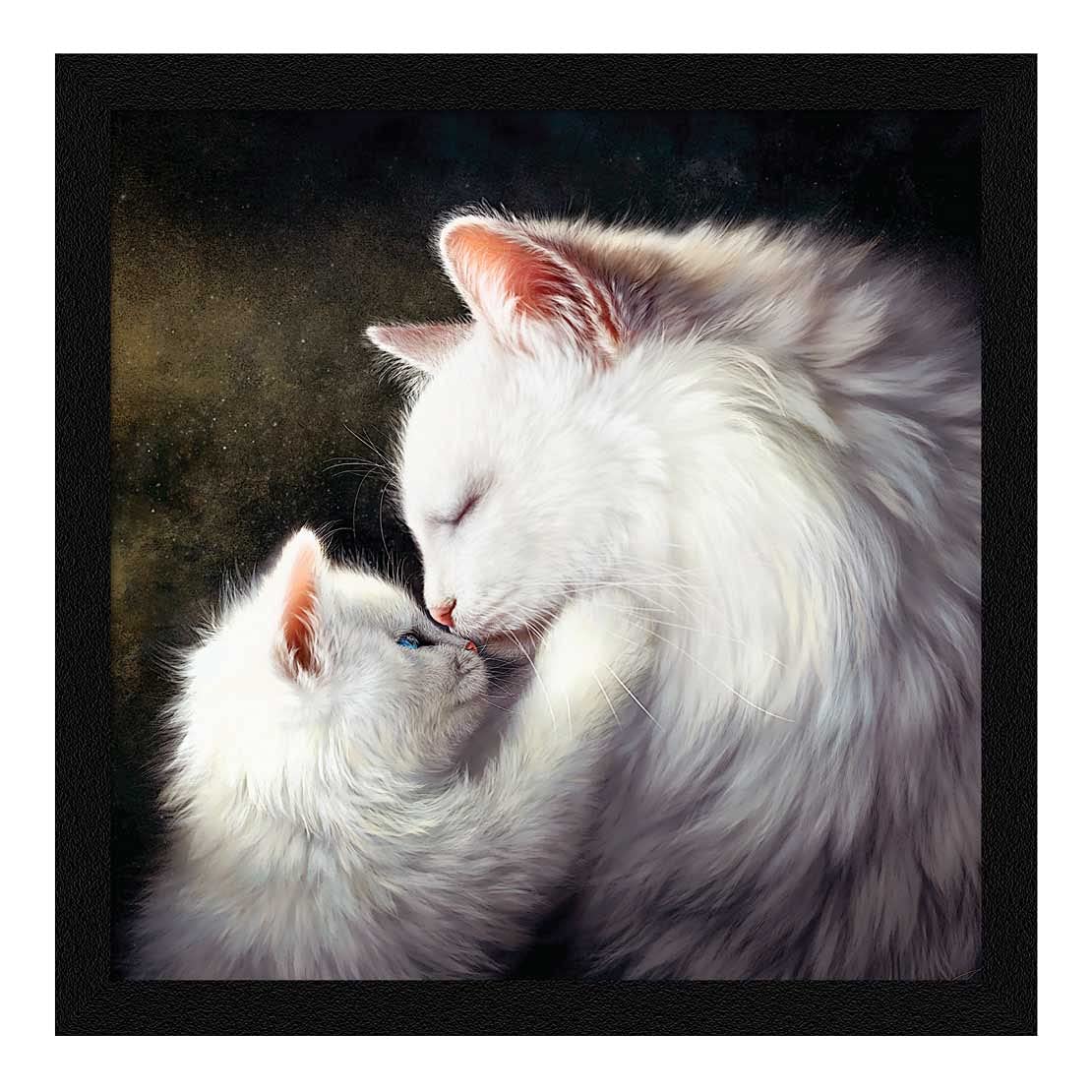 ArtX Paper Cats Love Wall Art Painting, Multicolor, Animal, 13X13 in, Set of 1