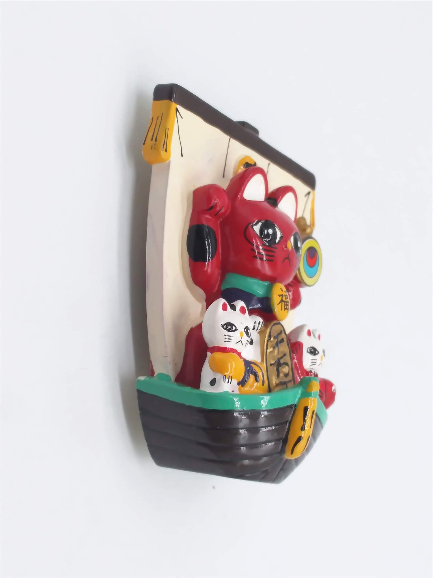 Lucky Cat Of Japan Magnete Da Frigorifero 3D | Gatto Portafortuna In Resina 6x5 Cm | Decorazione Casa E Cucina Giapponese