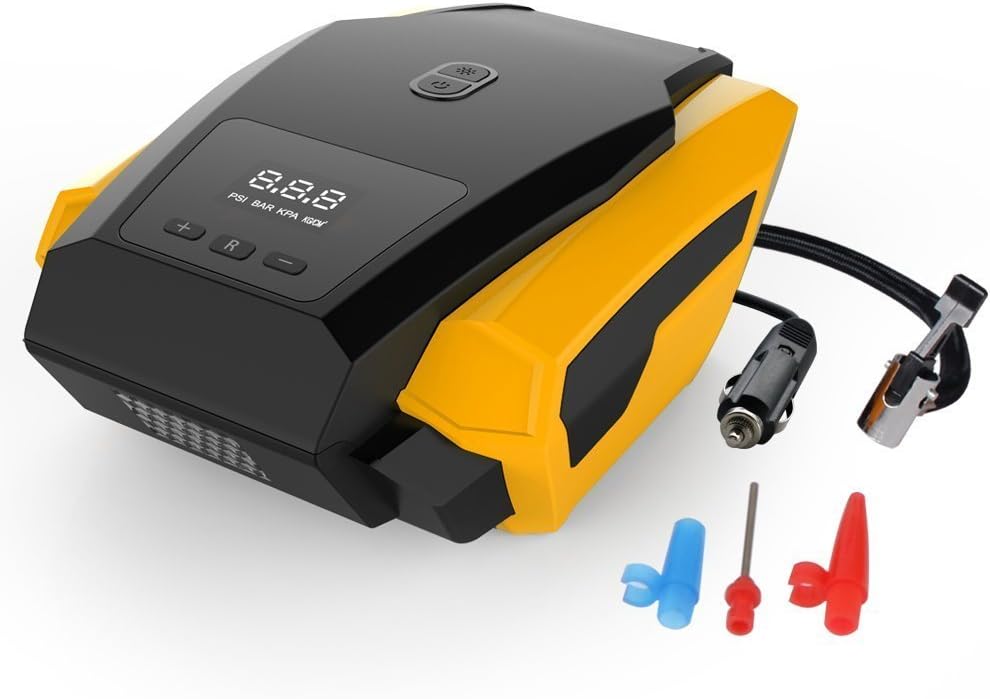 Bomba del compresor de aire de Digitaces, paradores automáticos portátiles de la parada 3 del indicador de presión de neumáticos del coche para la bici de la bola del coche