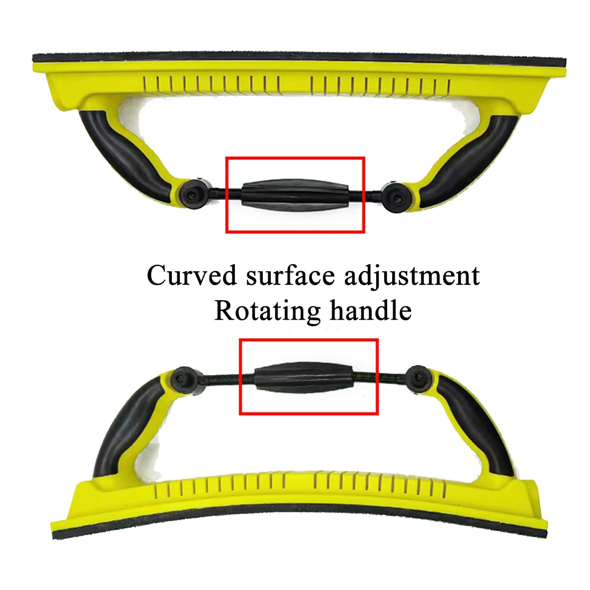 Herramienta de Lijado Manual, Ajustable y Curvado Lijadora de Mano Para, para Tiras de Lijado de 70*400mm, Agarre Cómodo, Bloque de Lijado para Lijar Masilla, Yeso, Madera (Amarillo)