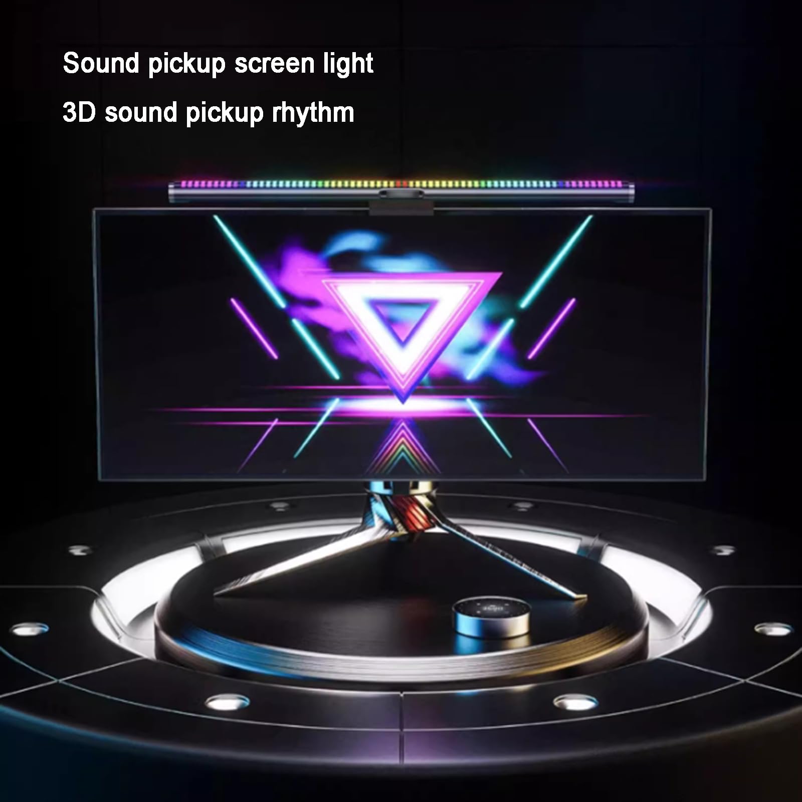 Barra Luminosa per Monitor con Retroilluminazione RGB, Lampada da 50 Cm con Funzione di Riproduzione Musicale, Temperatura Colore 3000-6000K, con Telecomando, Antiriflesso