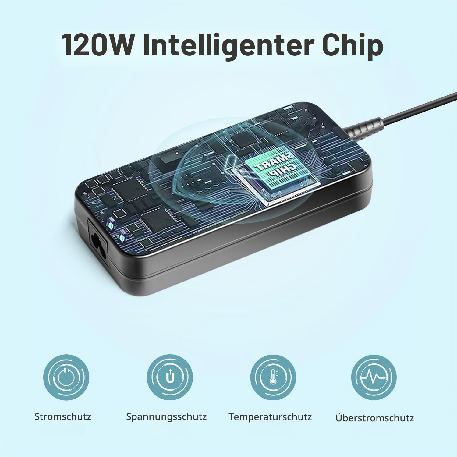 KFD 120W Netzteil 19V 6,32A für GEEKOM IT13 & Intel NUC Mini PC EU Kabel | 120W Ladegerät für GEEKOM und Intel NUC Mini PCs, 19V 6,32A, 5,5x2,5mm Anschluss, ideal für Zuhause und Büro