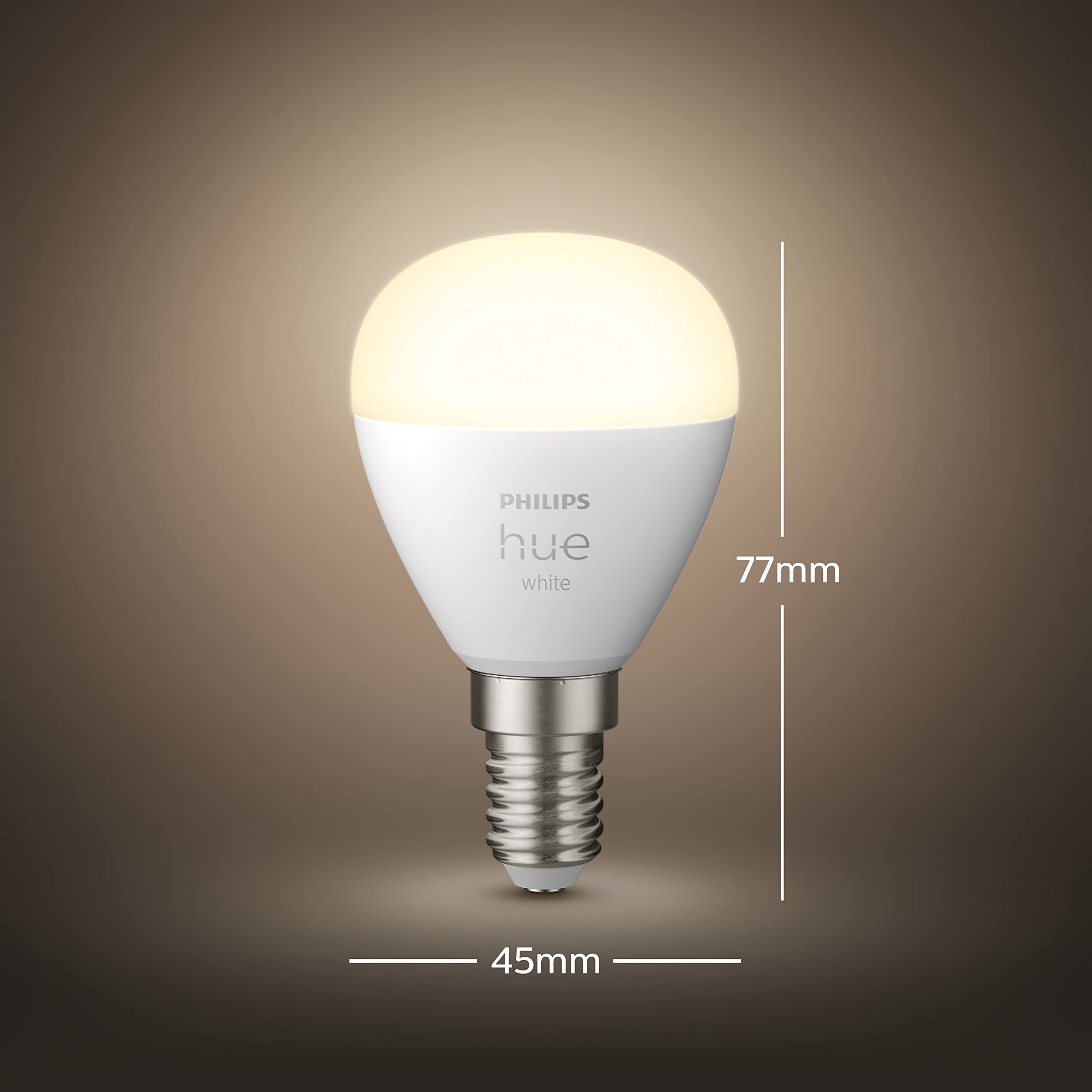 Philips Hue Pacchetto vantaggio - E14 - con 4 Lampadine LED a Sfera - Luce bianca calda - Include Hue Interruttore Dimmer - Hue White