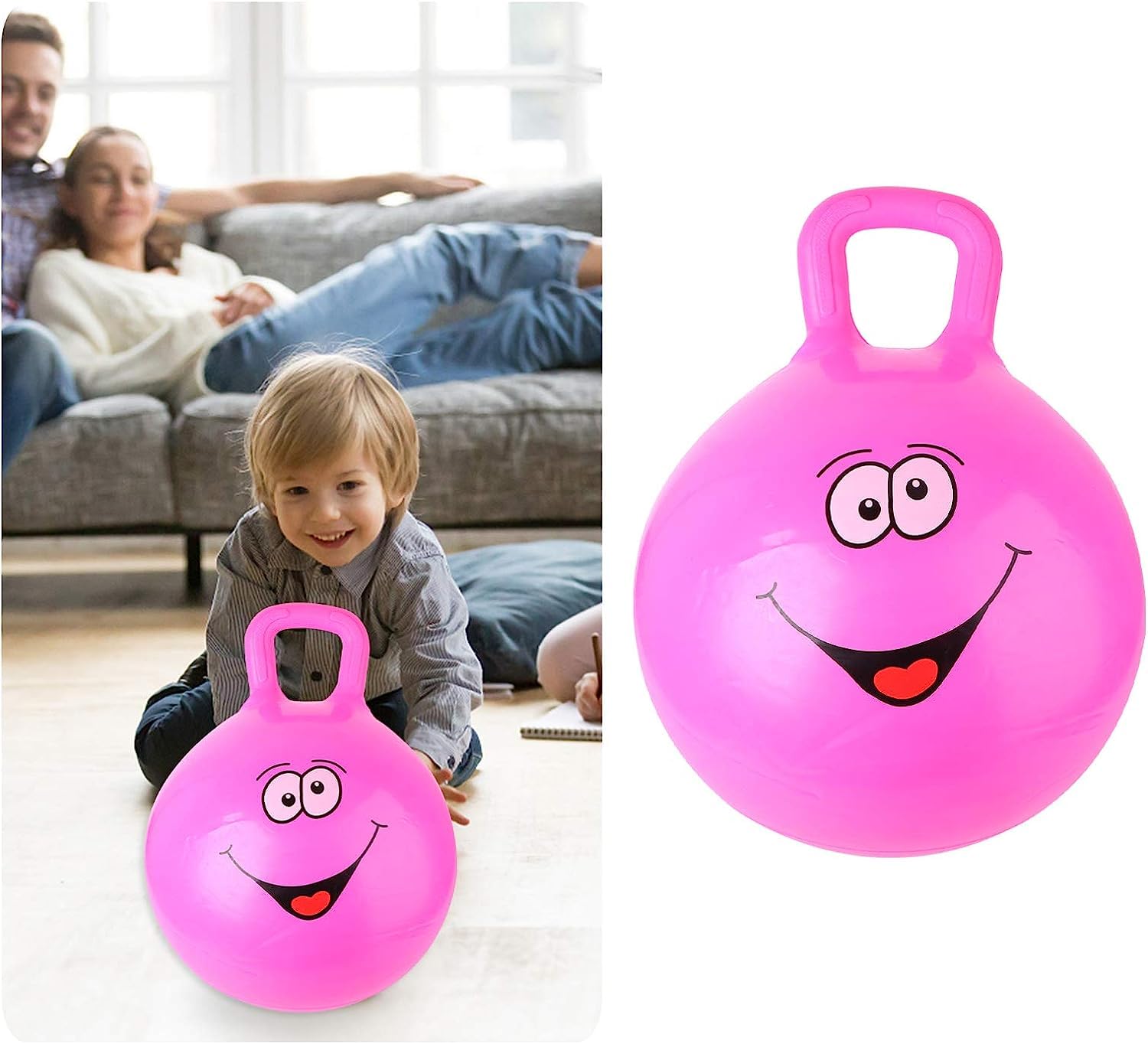 Earwig Rubber Hop Ball for Kids Ages 3-6 Year | Sit and Bounce Rubber Hop Ball for Boys Girls Toys | Balls for Kids | Bouncing Inflatable Sit and Bounce Hop Ball for Child - 65 CM (Pink) (B0CT8RM3N7) Amazon Price History, Amazon Price Tracker