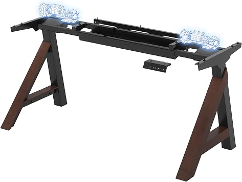 FLEXISPOT Electric Standing Desk with A-Frame Angled Legs, Dual Motor Height Adjustable Desk Frame for Home Office & Gaming, Ergonomic Sit Stand Workstation with Cable Management, Black-Woodix E3