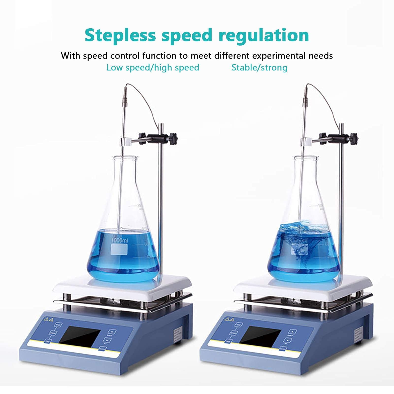 Agitador MagnéTico De Laboratorio, Mezclador MagnéTico De Placa Caliente para Calentar Y Agitar, Capacidad De AgitacióN De 1 L / 3 L / 5 L, 0~1600 RPM, Temperatura Ajustable,5000ml
