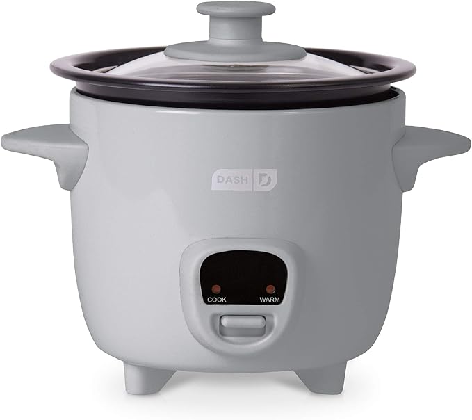 Dash DRCM200RMCM04 Mini Rice Cooker Steamer with Removable Nonstick Pot, Keep Warm Function & Recipe Guide, Cream