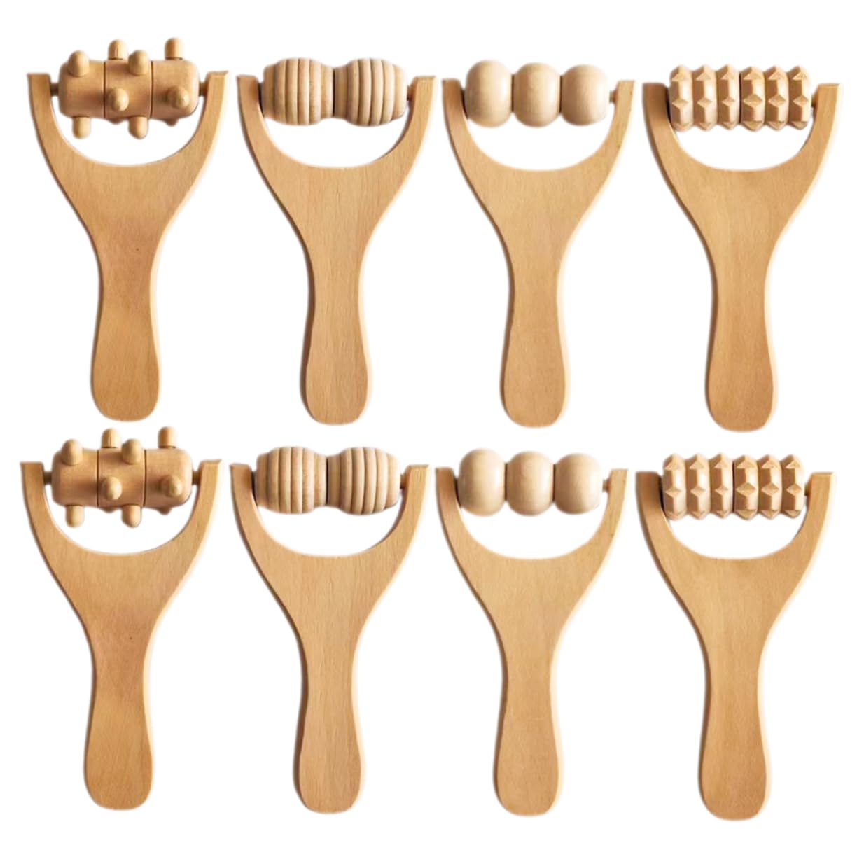 8 piezas Rodillo de Masaje de Madera Herramientas de Masaje Portátiles para Pies Espalda y Cuello Diseño Ergonómico para Relajación Casa Aire