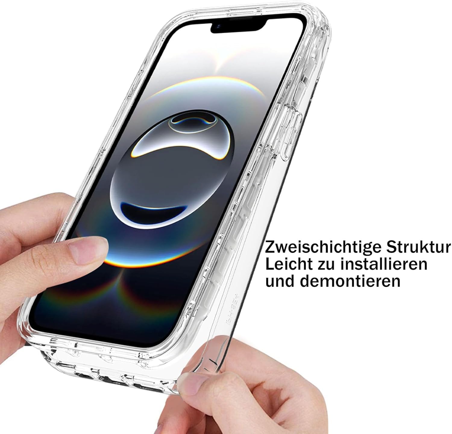 Custodia IPhone 16e 360° Con Protezione Schermo Integrata – TPU+PC Antiurto Nera