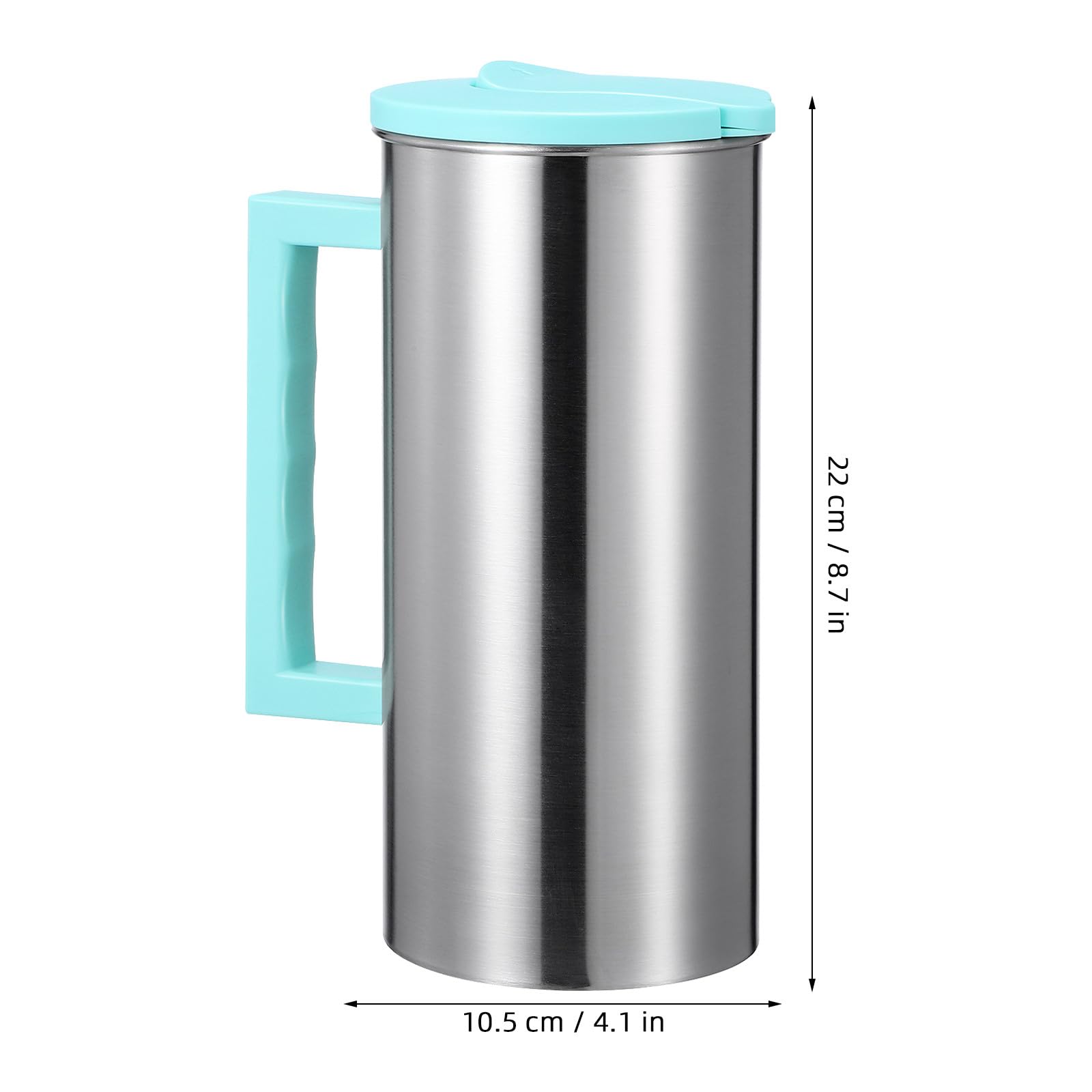 Zerodeko 2 caraffe in acciaio inox con coperchio, grande brocca per acqua