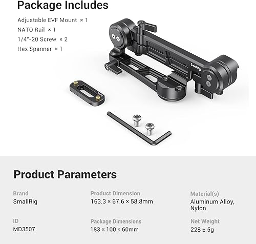 Miniatura 7 de SmallRig Montaje EVF ajustable con abrazadera NATO MD3507