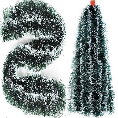 Grab Smart 2.5 Meter Long Artificial Green Colour Merry Christmas Strings, Garlands for X mas Christmas Tree Decoration and Home Decor Set of 2