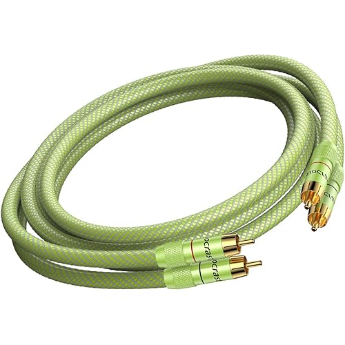 Viborg Audiocrast Hi-Fi RCA Cable 3.3FT/1M Dual RCA Male to Male 5N OFC Core Signal Cable Audio Cable for Amplifier,CD,DVD Play,Subwoofer (A51)