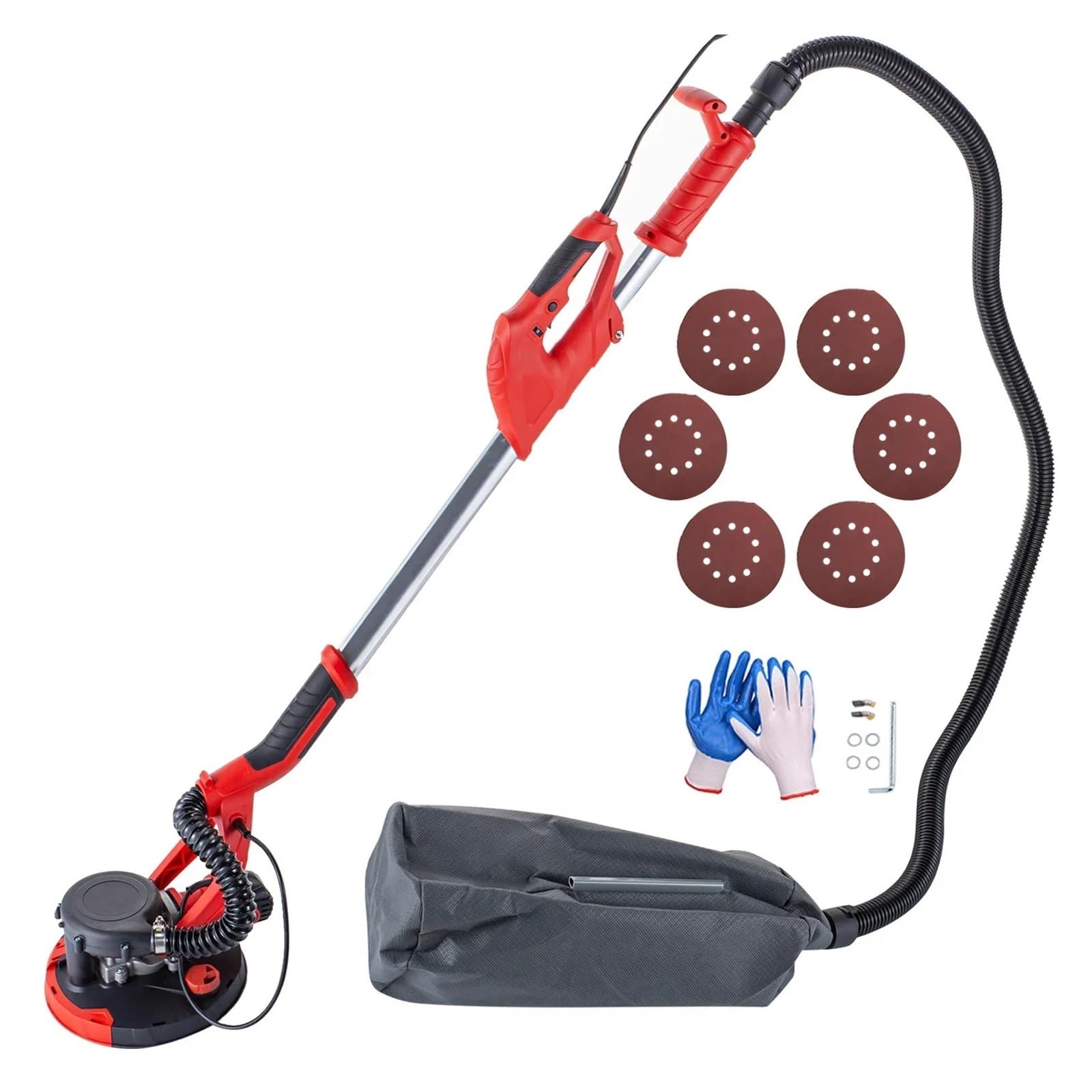 Wafohsr One Color 750W Electric Drywall Sander Variable Speed 800-1750Rpm Foldable Sheetrock With Telescope Handle Powerful Motor