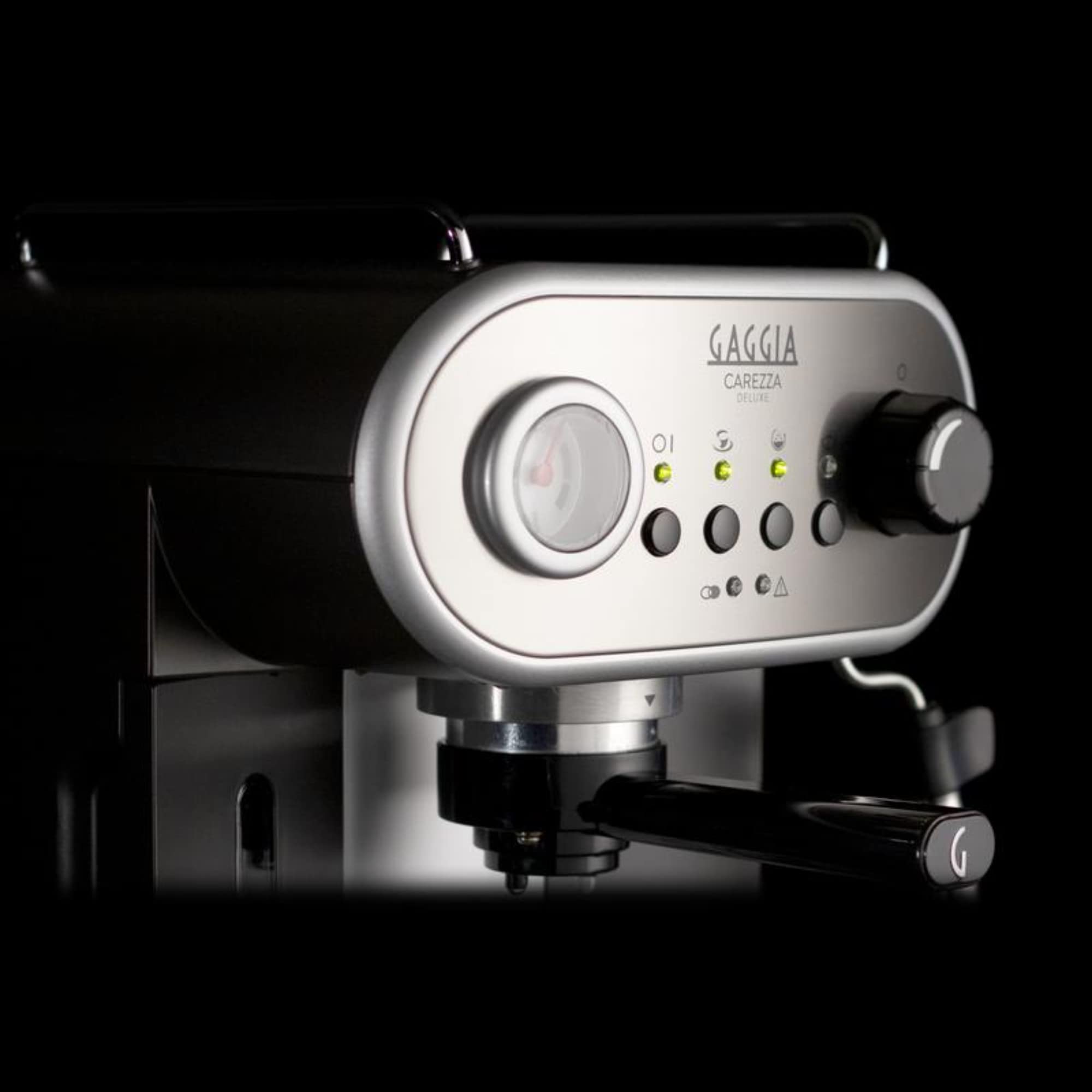 Gaggia RI8525/01 Caffettiera a mano Carezza Deluxe per caffè macinato e cialde, 230V, 50Hz, 1900W, grigio/nero
