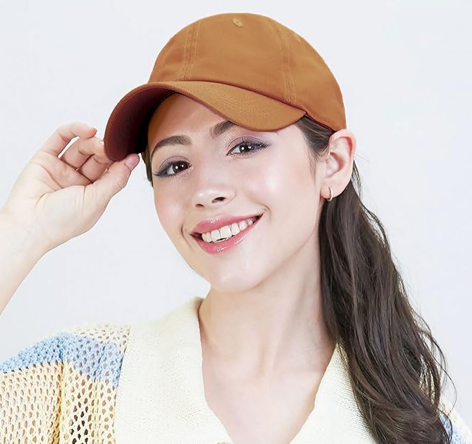 Image of Cotton Baseball Cap Dad Hat - Washed Low Profile Adjustable Hat for Men Women Casual Outdoor Running Golf