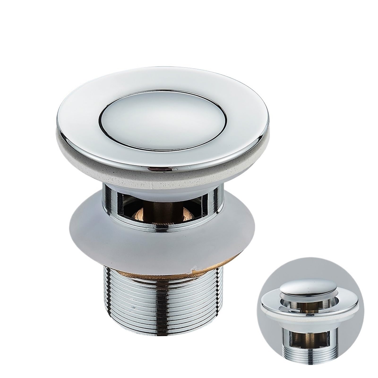 Pop Up Clack, Brass Pop Up Drain Stopper Replacement For Bathroom Sink With Strainer Multicolor(Chrome a)