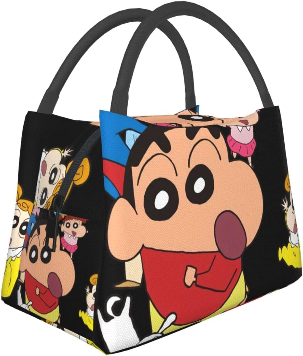 Amazon | クレヨンしんちゃん 保冷 がま口 ランチバッグ ブラック お