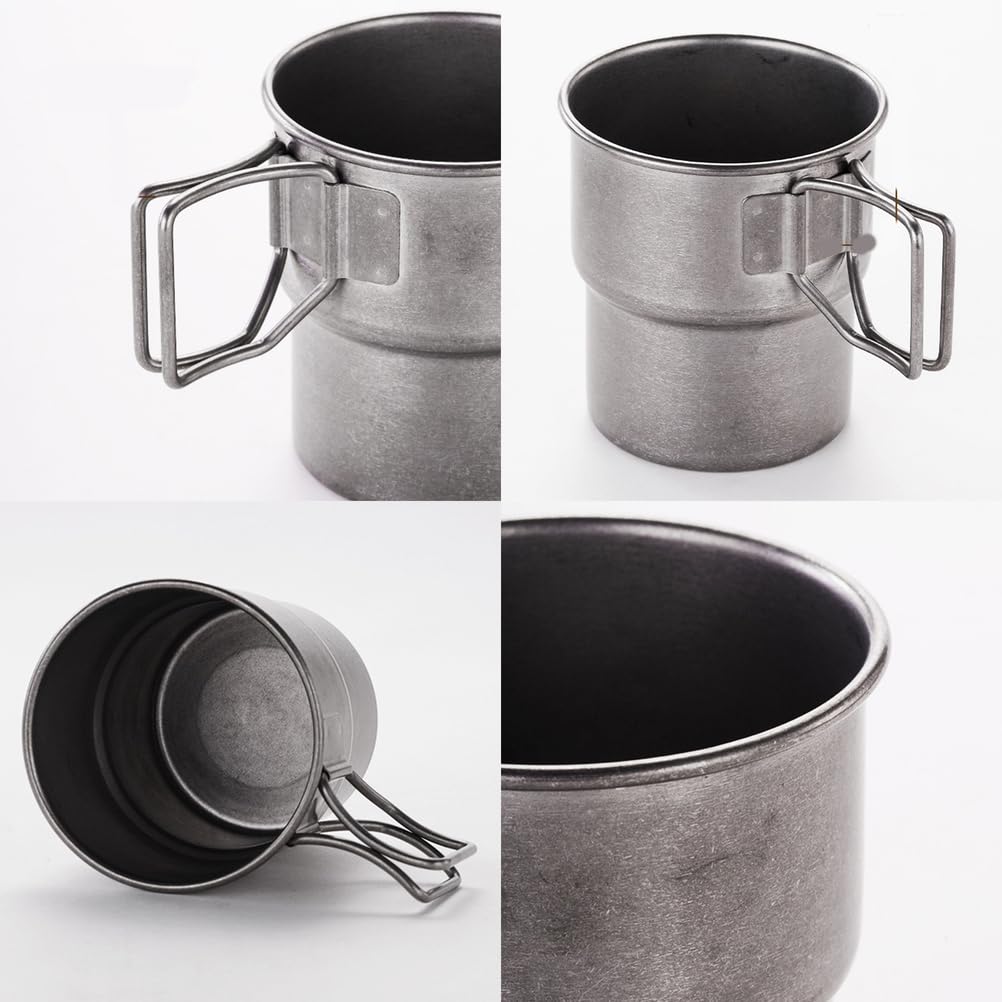 Outdoor Edelstahl Camping Einschichtige Wassertasse Tragbare Stapelbare Kaffeetassen 300Ml