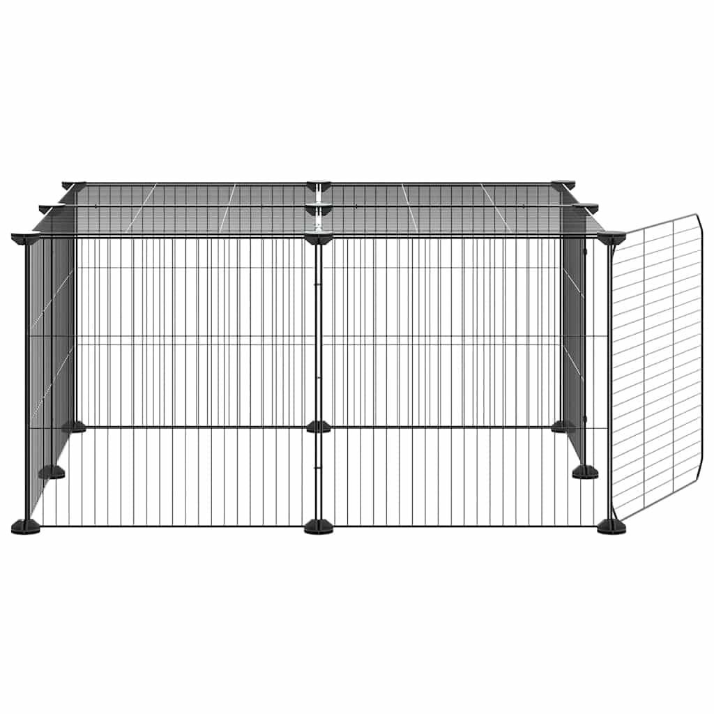Mangloder 12 Pezzi Gabbia per Animali Domestici con Porta in Acciaio Verniciato a Polvere Pannelli 35x35cm Modularmente Espandibile per Conigli porcellini d'India Criceti Interni ed Esterni