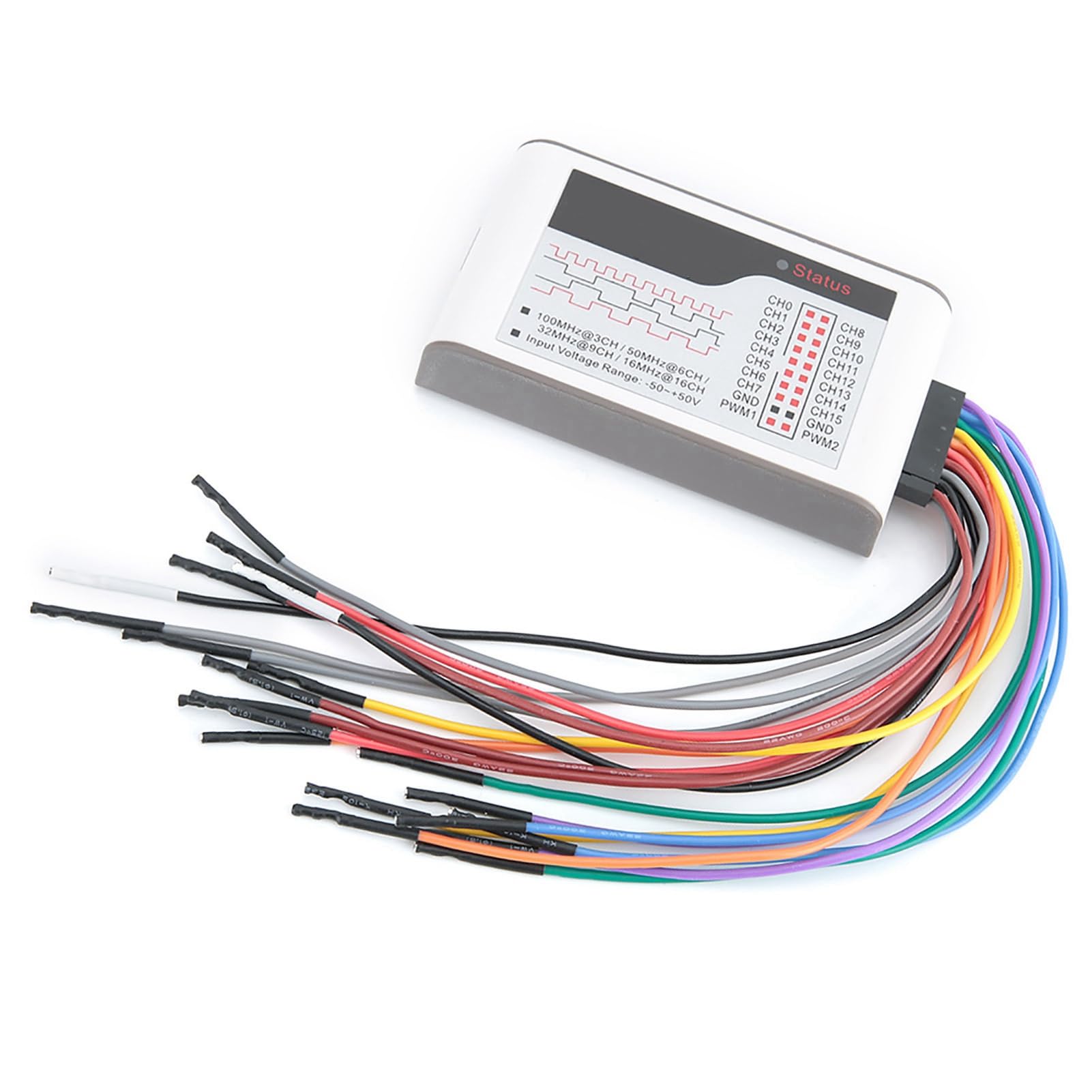 Analizador lógico USB Klanata LA1010, 16 canales Analizador de lógica digital de 100MHz con salida PWM de umbral ajustable, para XP/7/8/10