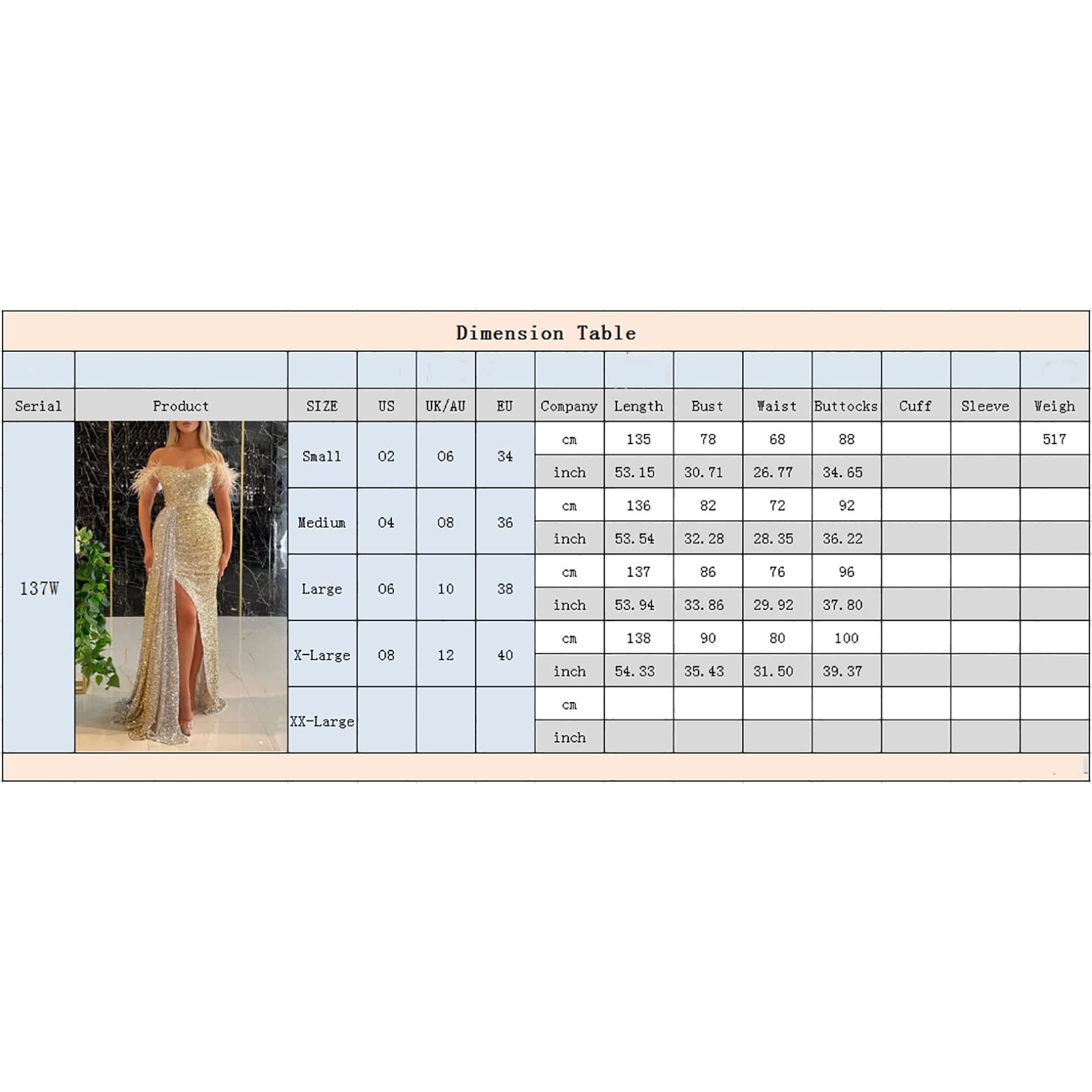 CUTTE Brautjungfernkleid mit Pailletten, Festkleider V-Ausschnitt Slim Fit Schlitz Maxikleid Rückenausschnitt Ärmellos Schulterfrei Abendkleider