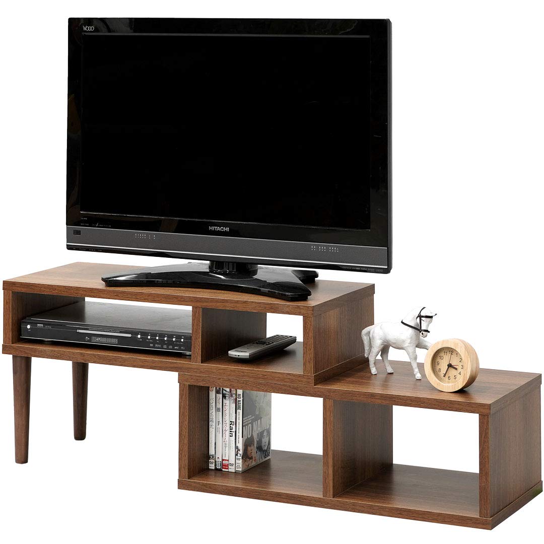 伸長式テレビ台　ライトウッド Amazon｜LITENStaD 天然木脚付き 伸長式テレビ台 幅75～133