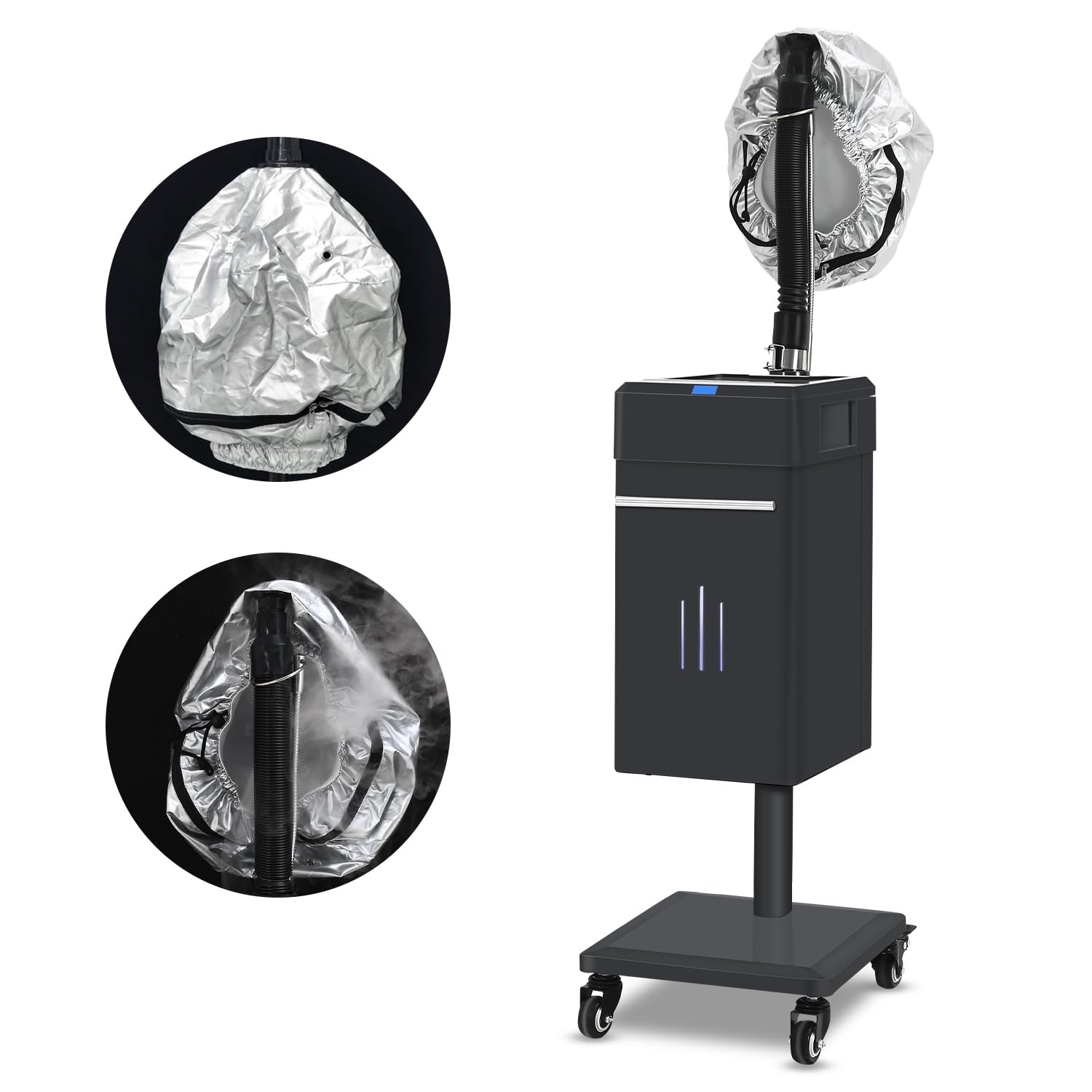 Salon Hair Steamer Standing Base Nano Hair Steamer Anion Hair Color Processor for Hairdressing Care Hair Repair Professional Salon Spa Equipment