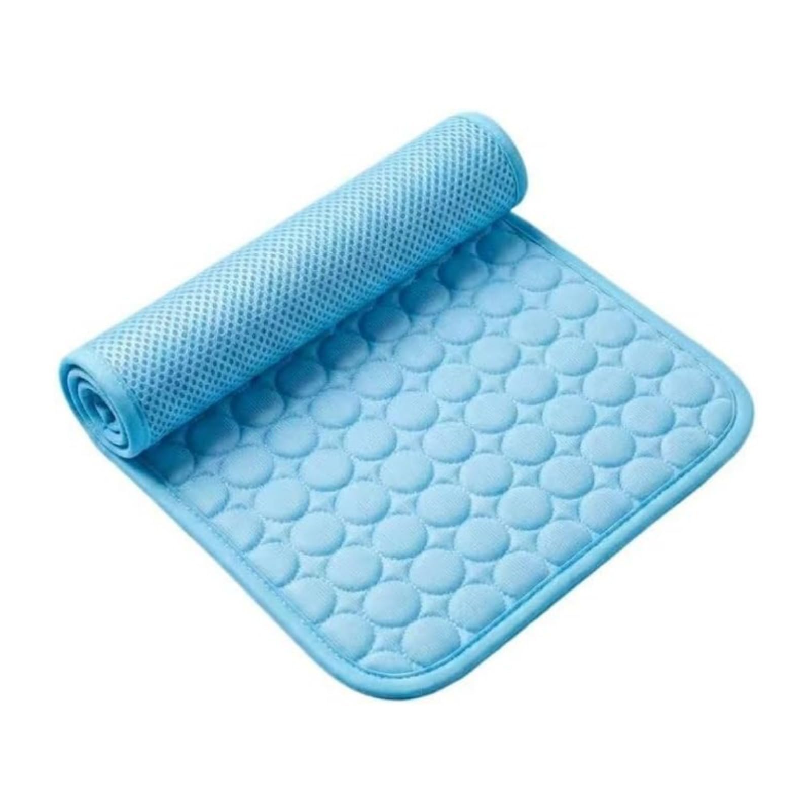 Tapis rafraîchissant pour chien et chat - Non toxique - Respirant - Portable - Convient pour chiens et chats - Pour intérieur et extérieur - Bleu ciel - M - 60 x 50 cm