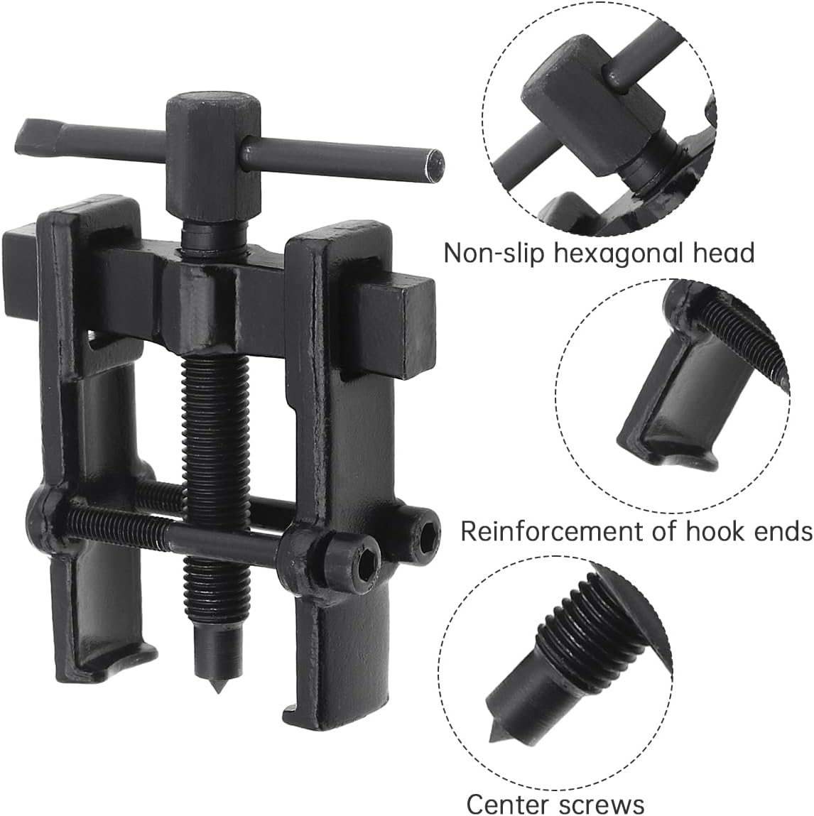 2 Inch Small Bearing Gear Puller Remover Tool, Adjustable Two Jaw Pump Removing Kit High Carbon Steel for Motorcycle Automotive Wheel (2 inches)