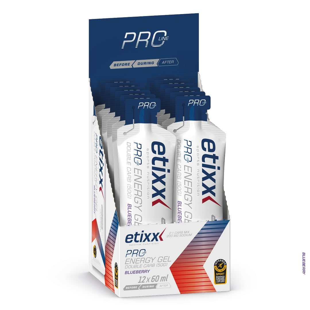 Etixx Double Carb Energy Gel Proline 60 ml Carburant d'endurance avec un rapport glucose/​fructose optimal de 2:​1
